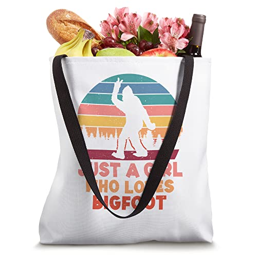 Just a Girl Who Loves Bigfoot Girls Big Foot Sasquatch Tote Bag