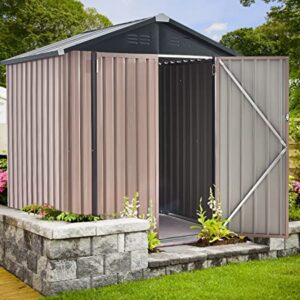 AECOJOY 6' x 4' Outdoor Storage Shed, Outdoor Shed with Design of Lockable Doors, Utility and Tool Storage for Garden, Backyard, Patio, Outside use.