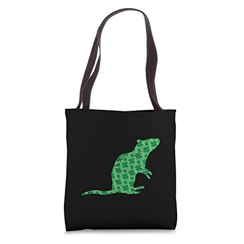 Lucky St Patrick's Day Rat - 4 Leaf Clover Graphic Tote Bag