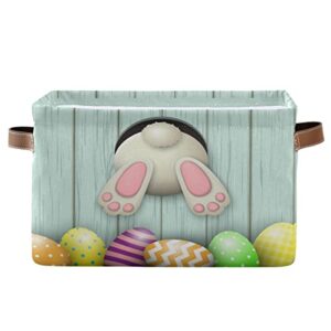 easter day bunny tail eggs storage basket fabric laundry baskets happy easter rabbit spring storage boxes organizer bag for baby cloth dog toy book storage cubes shelf closet bins 16×12×8 inches