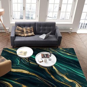marble emerald green area rug 2′ x 3′ – modern outdoor living room bedroom area+rug carpet, modern abstract gold art kitchen rug bath mat front porch floor doormat runner rugs