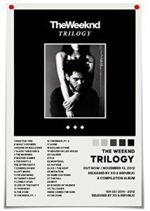 zgsdgf the weeknd poster trilogy music album cover canvas wall art rapper posters room aesthetic wall decor for bedroom living room bathroom 12×18 inch unframed