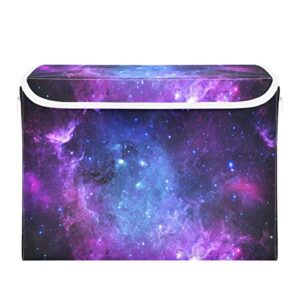 storage bins with lids foldable storage baskets storage cubes collapsible closet organizer containers with cover universe galaxy nebula space for home office organizer closet, shelves, toy, nursery