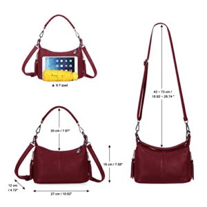 SMITH SURSEE Genuine Leather Crossbody Bags for Women, Hobo Purses and Handbags for Women Ladies Shoulder Crossbody Purse