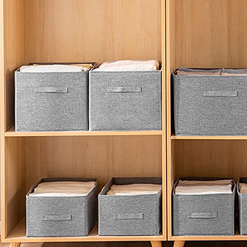 OVAKIA Storage Cube Organizer 4 Pack Collapsible Closet Bins with Handle Fabric Storage Boxes for Clothing Organization Shelf Basket for Bedroom Living Room Playroom