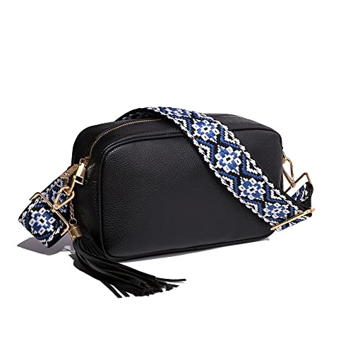 Dochais Crossbody Bag for Women Trendy Wide Strap Shoulder Bag Crossbody Bag Purse Two Adjustable Strap Camera Crossbody Purse