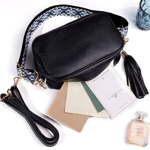 Dochais Crossbody Bag for Women Trendy Wide Strap Shoulder Bag Crossbody Bag Purse Two Adjustable Strap Camera Crossbody Purse