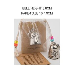 Angel Wing Bell, Bell of Good Luck Gift Blessing Bell Friends are Angels Silver Bell Decorations Christmas Tiny Silver Bell Suitable Gift for Friend or Loved One Angel Blessing Bell Always