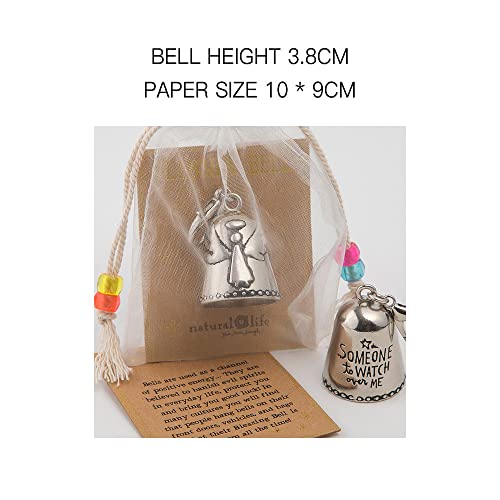 Angel Wing Bell, Bell of Good Luck Gift Blessing Bell Friends are Angels Silver Bell Decorations Christmas Tiny Silver Bell Suitable Gift for Friend or Loved One Angel Blessing Bell Always