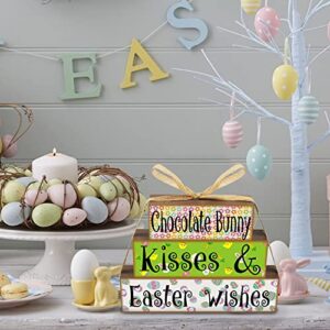 Reversible Easter Decorations/St. Patrick's Day Decor Wooden Sign, Double-Sided Easter Decor St. Patrick's Day Easter Table Decor, Easter Gifts Farmhouse Easter Decorations for the Home Mantle Shelf