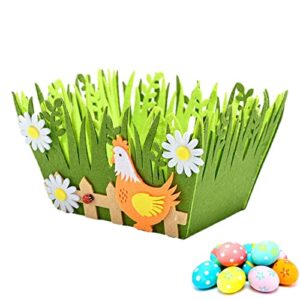 HEPVET Easter Egg Baskets,Non-Woven Fabric Square Small Empty Baskets, Square Easter Baskets Easter Woven Basket Easter Eggs Hunt Basket for Party Gifts Candy Gifts Storage