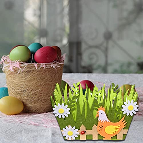 HEPVET Easter Egg Baskets,Non-Woven Fabric Square Small Empty Baskets, Square Easter Baskets Easter Woven Basket Easter Eggs Hunt Basket for Party Gifts Candy Gifts Storage