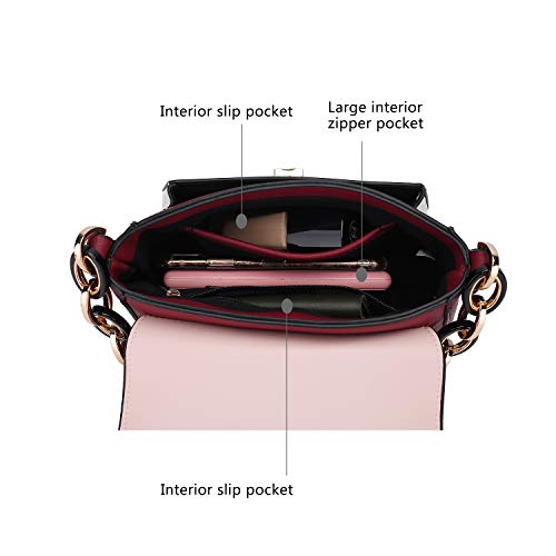 MKF Crossbody Bags for Women – PU Leather Pocketbook Handbag – Medium Side Messenger Purse, Shoulder Strap