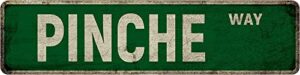 konmpfey vintage wall decoration pinche way funny street sign metal sign wall decor for bedroom home bar garage kitchen art sign