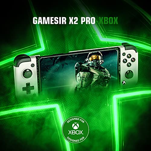 GameSir X2 Pro-Xbox Mobile Game Controller for Android Type-C (100-179mm), Phone Controller for xCloud, Stadia, Luna - 1 Month Xbox Game Pass Ultimate -Passthrough Charging (White)