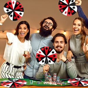 48 Pcs Casino Theme Round Paper Fans Casino Decorations Folding Handheld Fans Game Night Decorative Fans Poker Game Party Foldable Fan for Casino Night Birthday Party Decorations Supplies