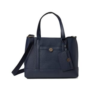 Tommy Hilfiger Gretta II Convertible Satchel with Hangoff Saffiano PVC Tommy Navy One Size