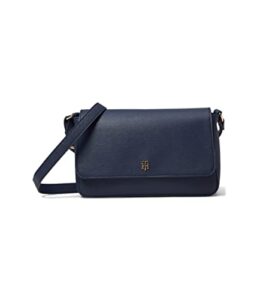 tommy hilfiger beth ii flap crossbody saffiano pvc tommy navy one size