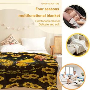 Sunflowers Fashion Flannel Blanket Soft Throw Blankets,Sofa Blankets,Suitable for Bed/Sofa/Office/Camping, Light, Warm and Comfortable.50*60"