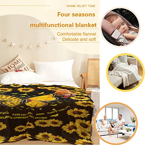 Sunflowers Fashion Flannel Blanket Soft Throw Blankets,Sofa Blankets,Suitable for Bed/Sofa/Office/Camping, Light, Warm and Comfortable.50*60"