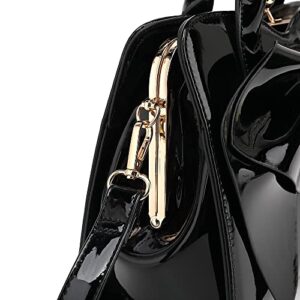 Style Strategy black purses patent leather Satchel handbags for women kiss lock bow tie Shoulder bags crossbody for women