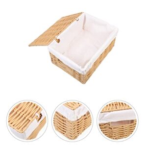 Closet Organizer Woven Wicker Storage woven storage bin woven basket with lid clothes basket Bins with Lid Seagrass Storage Baskets