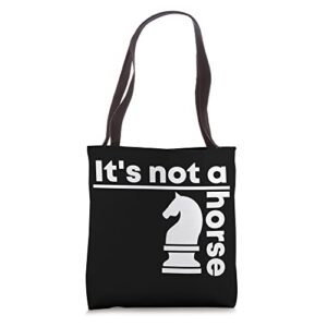 funny chess piece knight design for a chess player tote bag