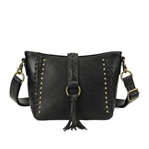 kl928 purses for women shoulder handbags crossbody bag, black