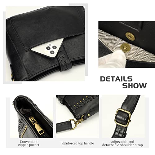 KL928 Purses for Women Shoulder Handbags Crossbody Bag, Black