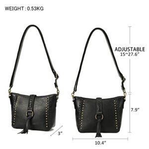 KL928 Purses for Women Shoulder Handbags Crossbody Bag, Black