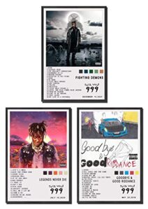 zdj a set of 3 canvas posters,juice wrld poster album cover posters aesthetics 3 piece set,8x12inch canvas prints unframed set of 3