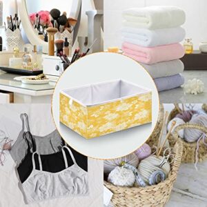 Kigai Yellow Flower Cube Storage Bins - 11x11x11 In Large Foldable Storage Basket Fabric Storage Baskes Organizer for Toys, Books, Shelves, Closet, Home Decor