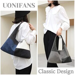 Women's Canvas Hobo Handbag Casual Large Capacity Top-Handle Shopping Bag Tote Shoulder Purse Satchels (Blue)