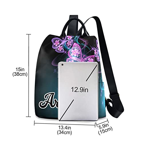 J JOYSAY Custom Magic Butterfly Backpack Purse for Women Personalized Anti-Theft Travel Daypack Fashion Backpack Handbags Customized Large Ladies Shoulder Bags for Women Girls Teen