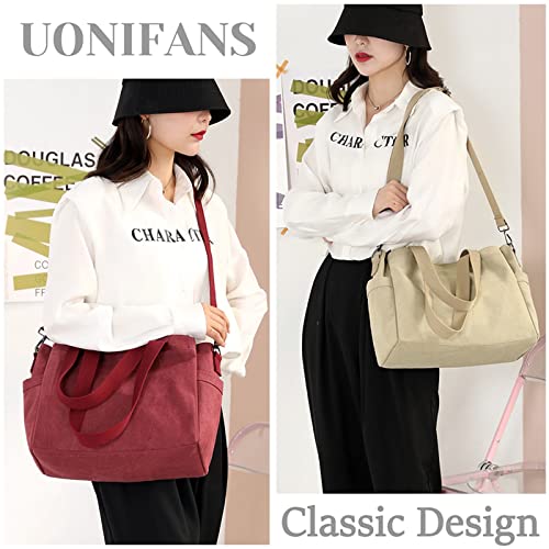 Handbags for Womens Top-Handle Hobo Purse Casual Large Capacity Shoulder Bags Ladies Canvas Tote Satchel Purse (Black)