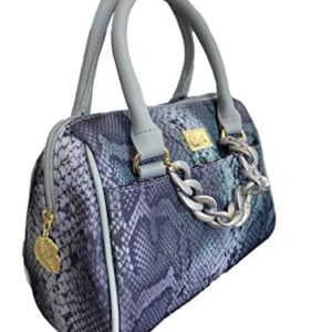 Luv Betsey By Betsey Johnson Faux Leather Iridescent Snake Print Small Satchel Crossbody With Chain Fashion Detail