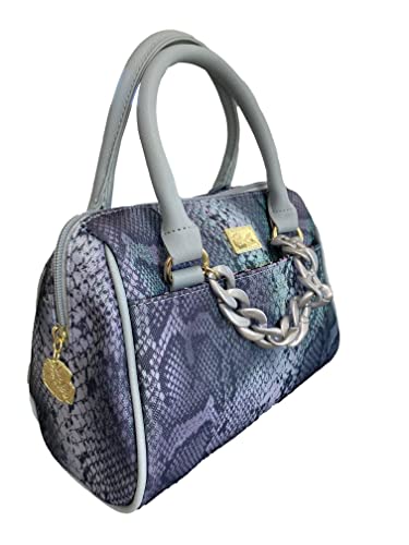 Luv Betsey By Betsey Johnson Faux Leather Iridescent Snake Print Small Satchel Crossbody With Chain Fashion Detail