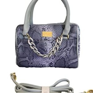 Luv Betsey By Betsey Johnson Faux Leather Iridescent Snake Print Small Satchel Crossbody With Chain Fashion Detail