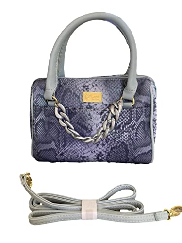 Luv Betsey By Betsey Johnson Faux Leather Iridescent Snake Print Small Satchel Crossbody With Chain Fashion Detail