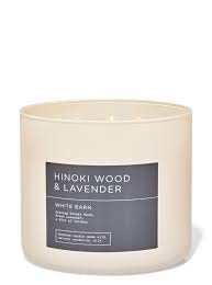 hinoki wood & lavender 3 wick candle 14.5 oz / 411 g [made with natural essential oils]