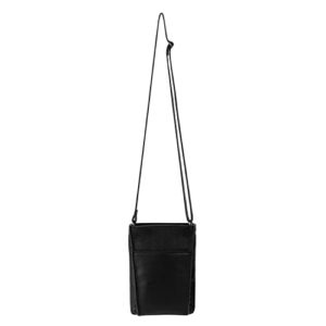The Sak Los Feliz Mini Crossbody Bag in Leather, Large Purse with Single Adjustable Shoulder Strap, Black