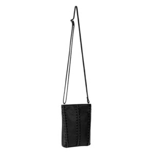 The Sak Los Feliz Mini Crossbody Bag in Leather, Large Purse with Single Adjustable Shoulder Strap, Black