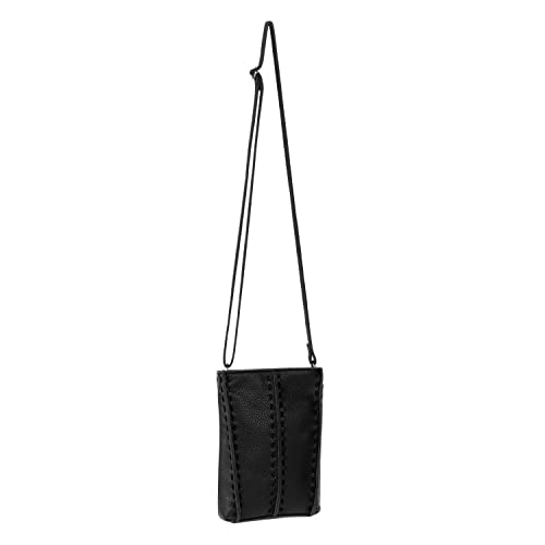 The Sak Los Feliz Mini Crossbody Bag in Leather, Large Purse with Single Adjustable Shoulder Strap, Black