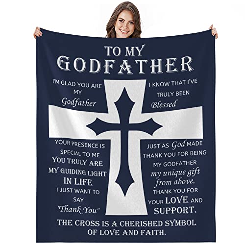 BLOOM SOMEWHERE to My Godfather from Godchild Christian Gifts for Godfather Proposal Gift for Easter Day Thanksgiving Day ChristmasBed Flannel Fleece Plush Blankets,50x60in