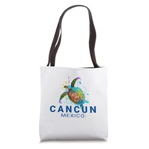 cancun summer vacation souvenir seaturtle tote bag