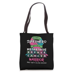 breast cancer pink awareness ribbon metastatic warrior tote bag