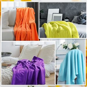 24 Packs Fleece Throw Blanket Soft Lightweight Fleece Blanket Warm Cozy Throw Bulk Blanket for Bed Couch Sofa Home Office Wedding Gifts Suitable for Seasons, 50 x 60 Inches (Bright Color)