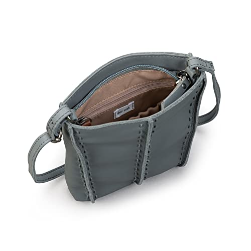 The Sak Los Feliz Mini Crossbody Bag in Leather, Large Purse with Single Adjustable Shoulder Strap, Dusty Blue