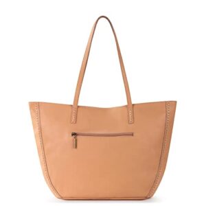 The Sak Faye Tote Bag in Leather, Large Purse with Double Shoulder Straps, Natural Vachetta