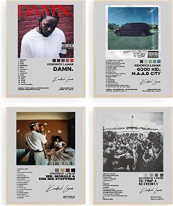 withnotag kendrick lamar album cover posters set 8×10 inch, 4 album cover hd print room aesthetic pictures for living room bedroom music classroom wall decor art